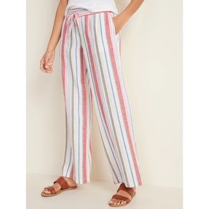 🏝 Old Navy Mid-Rise Wide Leg Linen Blend Colorful Pants 🏝